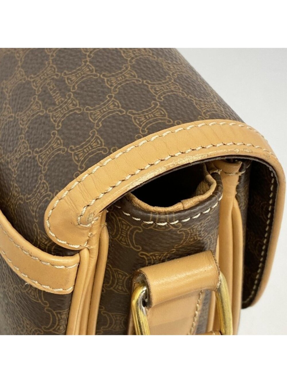Celine Shoulder Bag Macadam Brown Gold - Picture 8 of 10